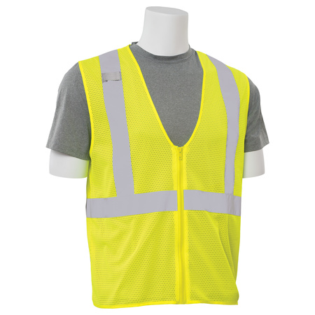 Erb Safety Safety Vest, Economy, Mesh, Class 2, S363, Hi-Viz Lime, 3XL 61449